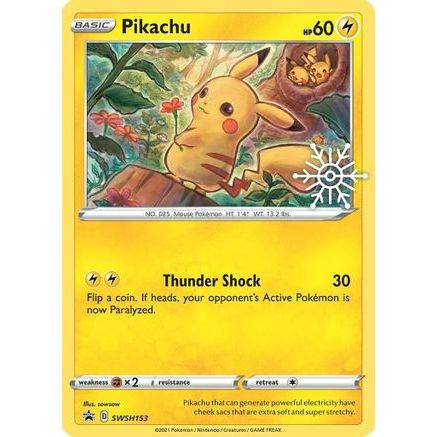 Pikachu - SWSH153 (Holiday Calendar) SWSH153/307 - SWSH Sword & Shield Promo Cards Holofoil