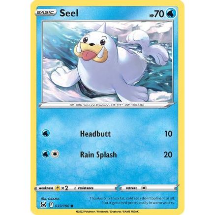 Seel 33/196 - SWSH11 Lost Origin