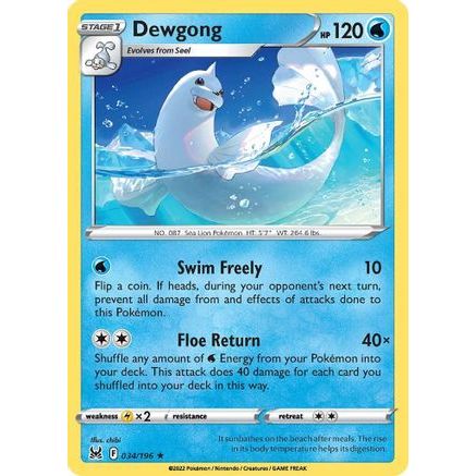 Dewgong 34/196 - SWSH11 Lost Origin
