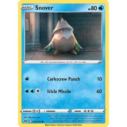Snover 42/196 - SWSH11 Lost Origin Reverse Holofoil