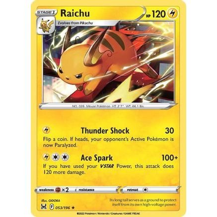 Raichu 53/196 - SWSH11 Lost Origin