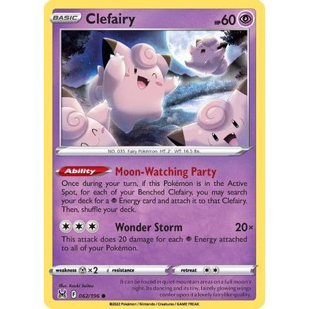 Clefairy 62/196 - SWSH11 Lost Origin Reverse Holofoil