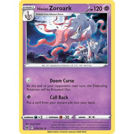 Hisuian Zoroark 76/196 - SWSH11 Lost Origin Holofoil