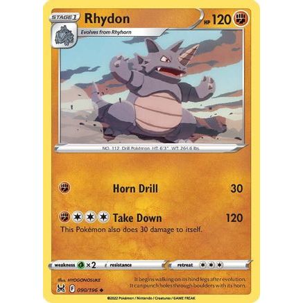 Rhydon 90/196 - SWSH11 Lost Origin Reverse Holofoil