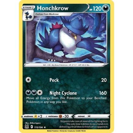 Honchkrow 115/196 - SWSH11 Lost Origin Reverse Holofoil