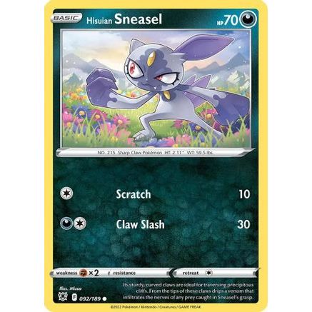 Hisuian Sneasel - 092/189 (Cosmos Holo) 92 - Deck Exclusives Holofoil