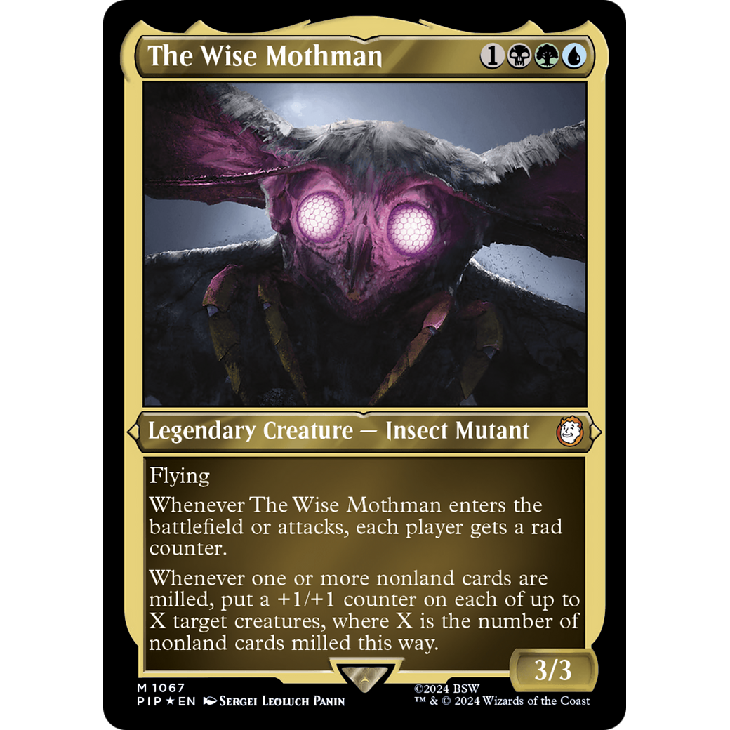 The Wise Mothman (PIP-1067) - Fallout Etched Foil