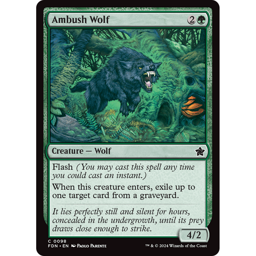 Ambush Wolf (FDN-098) - Foundations Foil