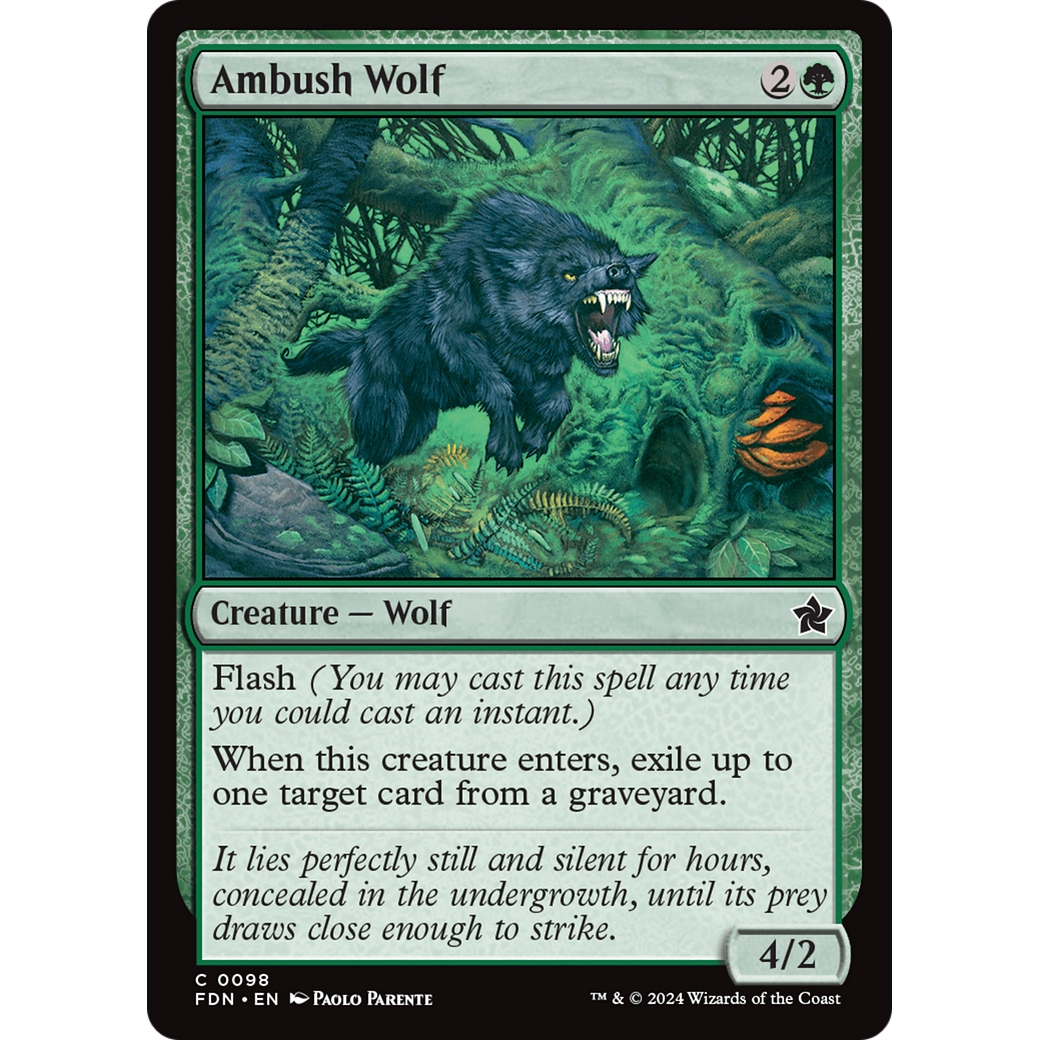 Ambush Wolf (FDN-098) - Foundations Foil