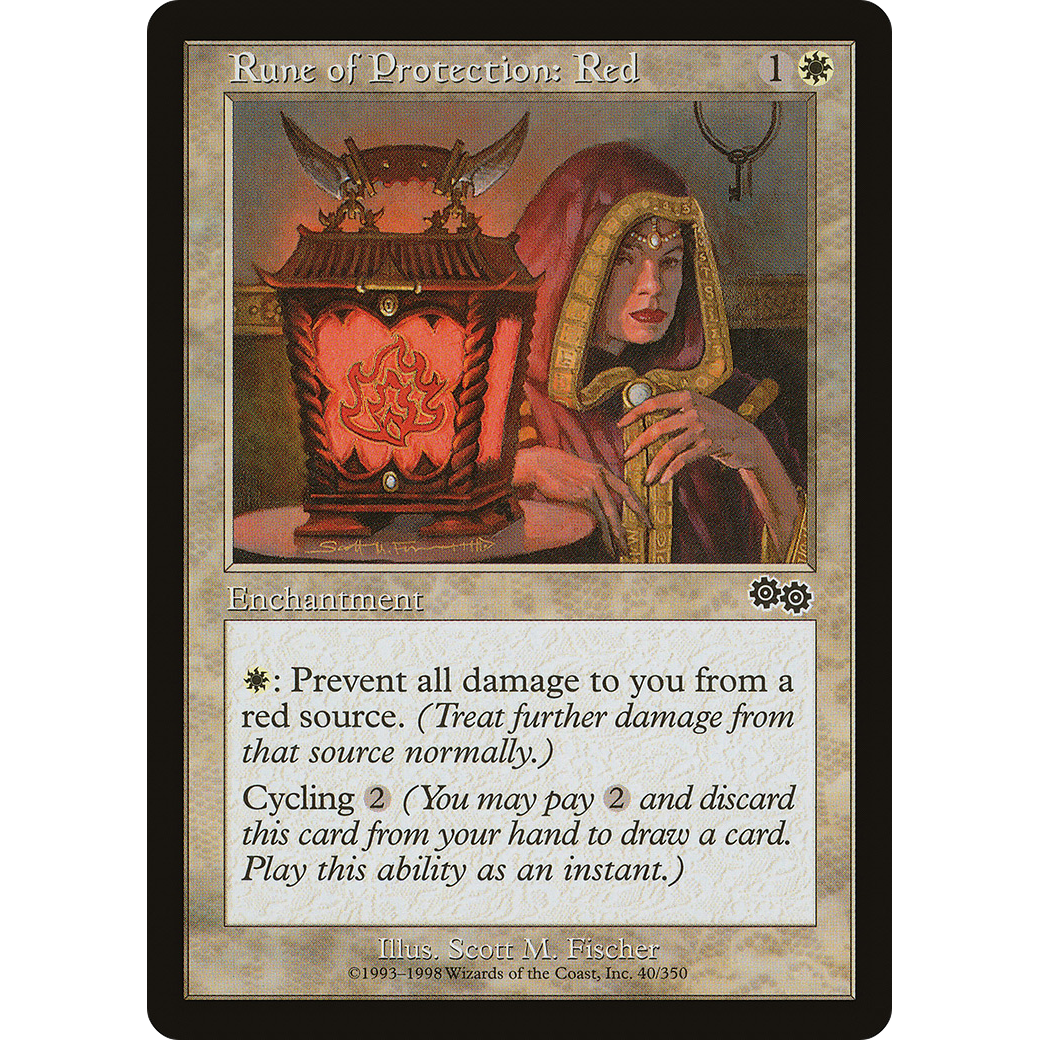 Rune of Protection: Red (USG-040) - Urza's Saga