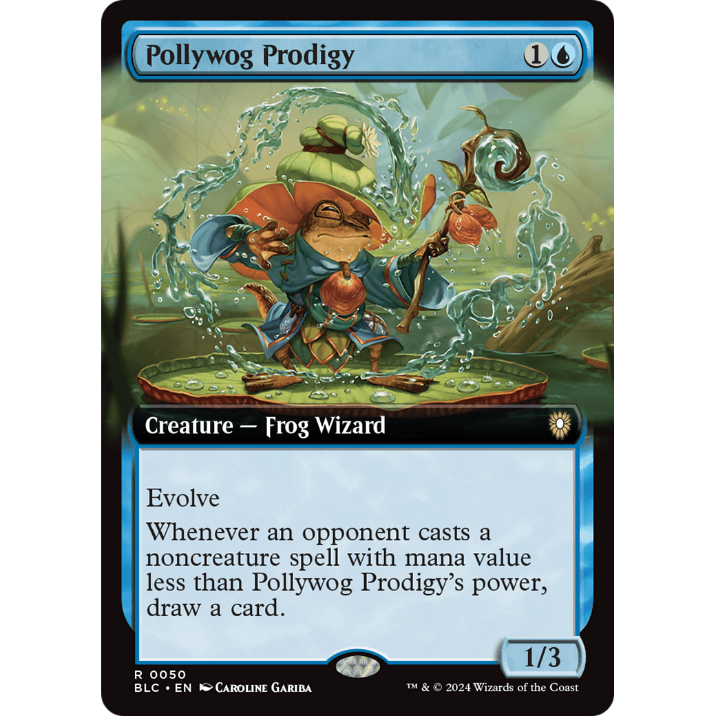 Pollywog Prodigy (BLC-050) - Bloomburrow Commander: (Extended Art)