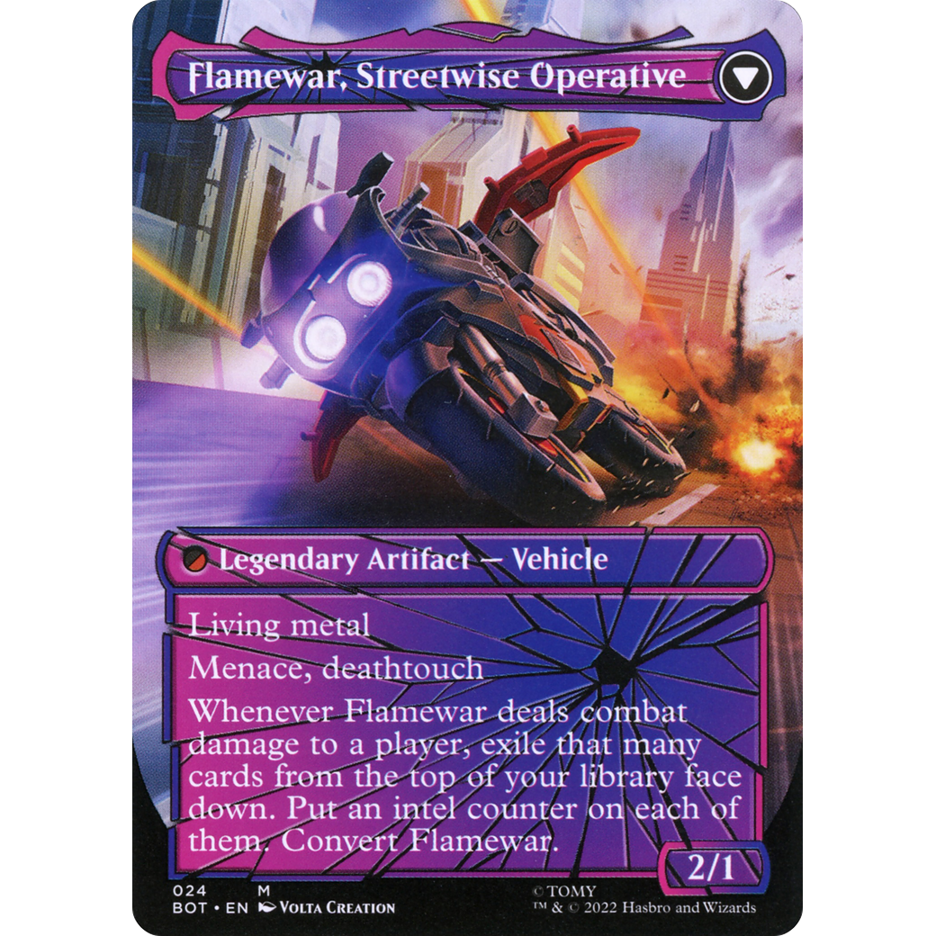 Flamewar, Brash Veteran (Shattered Glass) (BOT-024) - Transformers: (shatteredglass, convertdfc) (Borderless)