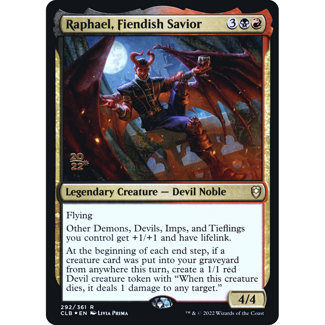 Raphael, Fiendish Savior (PRE-292S) - Battle for Baldur's Gate Promos Foil