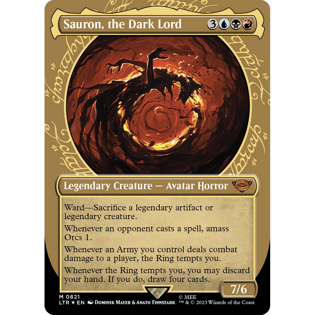 Sauron, the Dark Lord (LTR-821) - The Lord of the Rings: Tales of Middle-earth: (Showcase) (Borderless) Foil