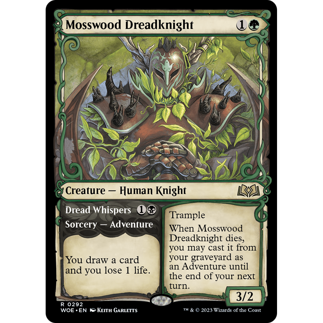 Mosswood Dreadknight // Dread Whispers (WOE-292) - Wilds of Eldraine: (Showcase) Foil