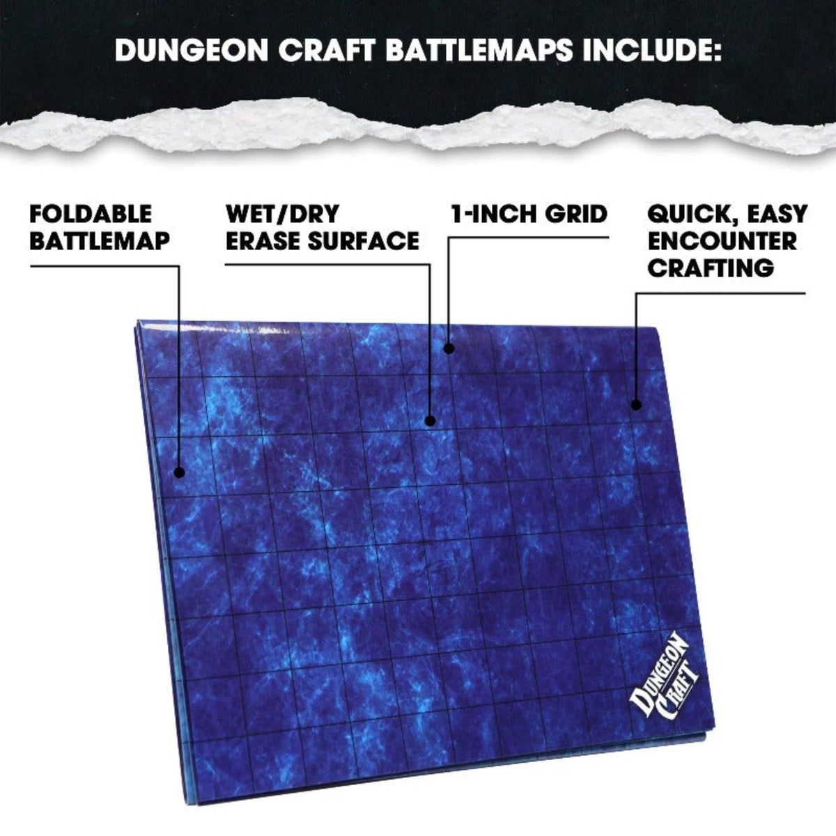 Dungeon Craft Battlemap: Ocean and Underwater - Double-Sided Dry/Wet Erase RPG Map