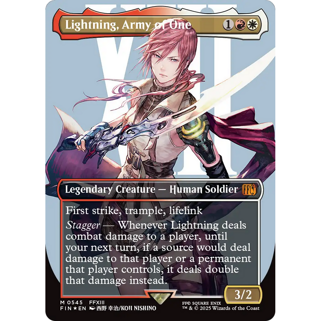 Lightning, Army of One (FIN-545) - FINAL FANTASY (Borderless) Foil