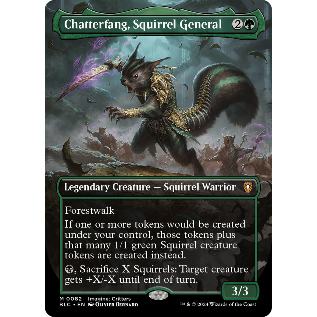 Chatterfang, Squirrel General (BLC-082) - Bloomburrow Commander (Borderless) Foil