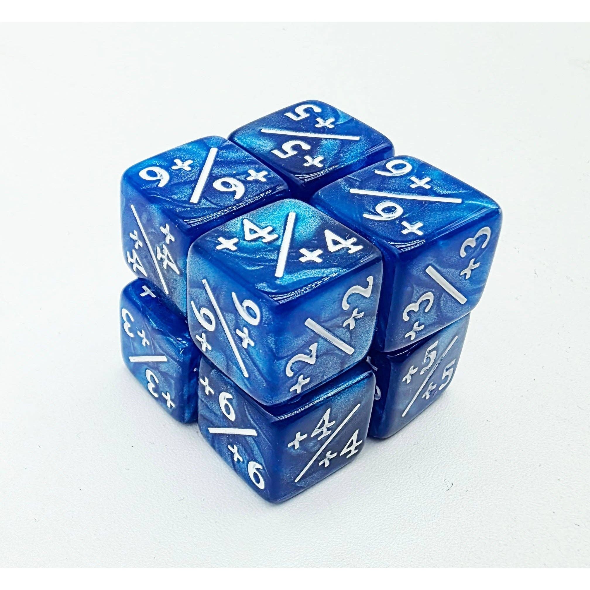 +1/+1 Pearl Blue Counters for Magic - Set of 8
