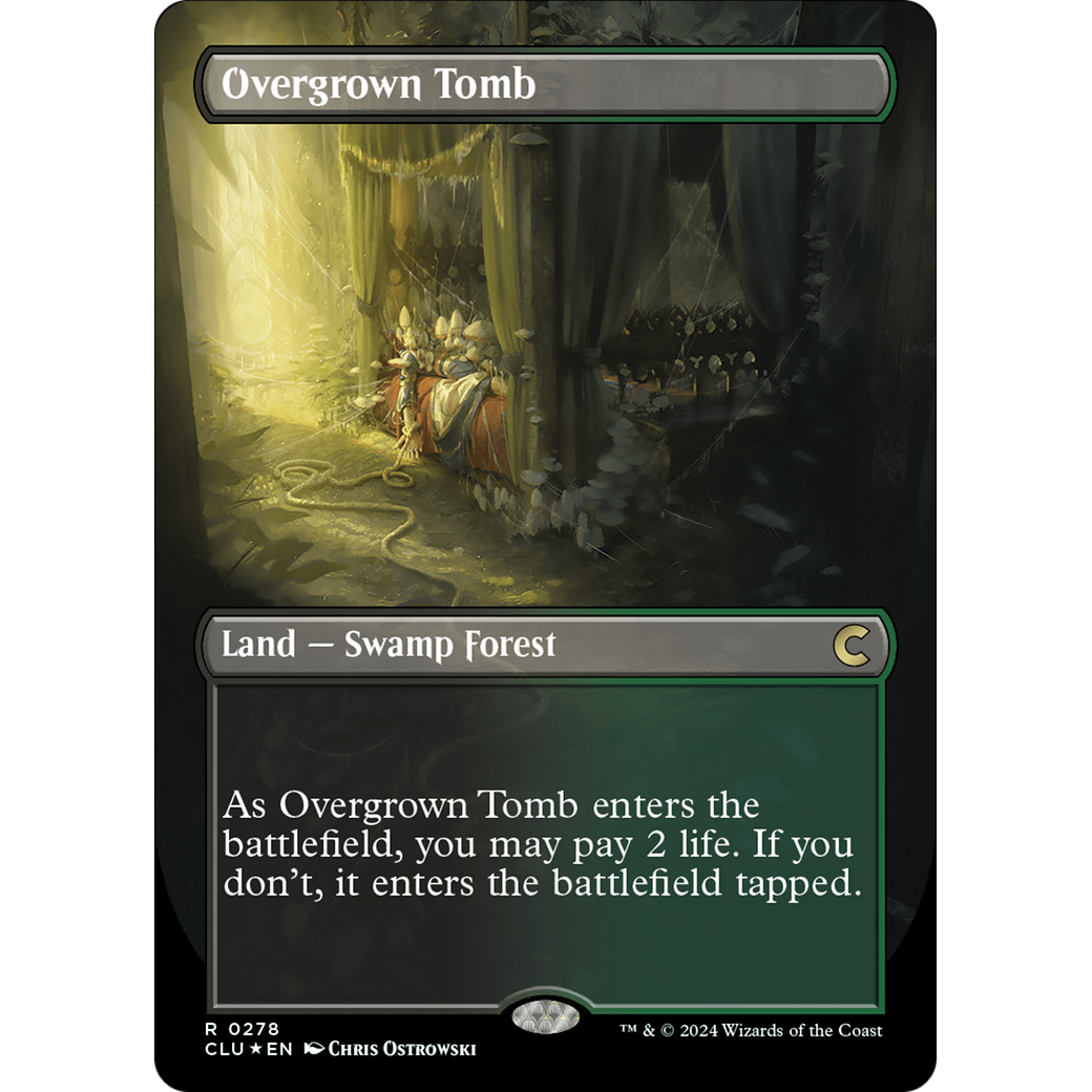 Overgrown Tomb (Borderless) (CLU-278) - Ravnica: Clue Edition (Borderless) Foil