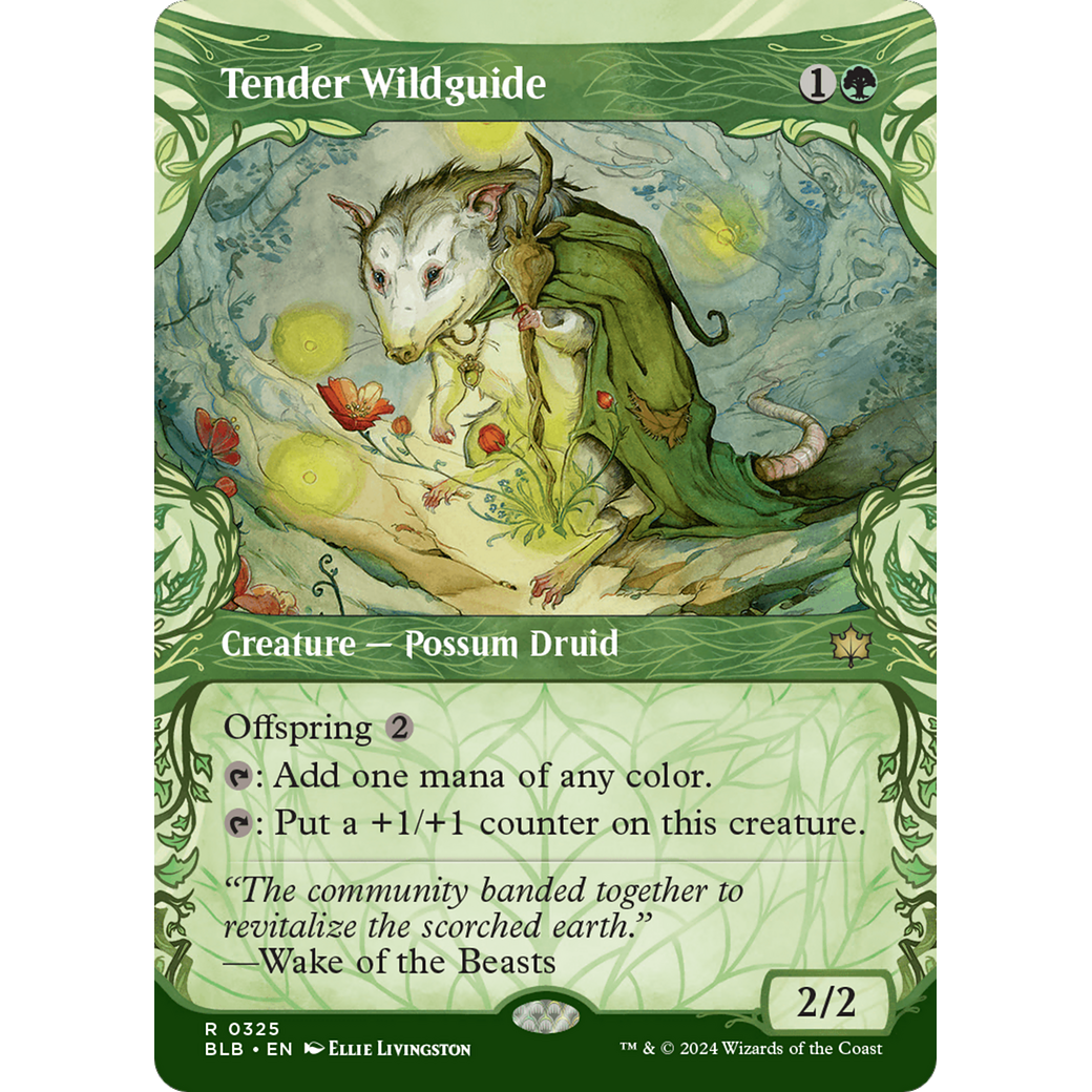 Tender Wildguide (BLB-325) - Bloomburrow: (Showcase) (Borderless) Foil