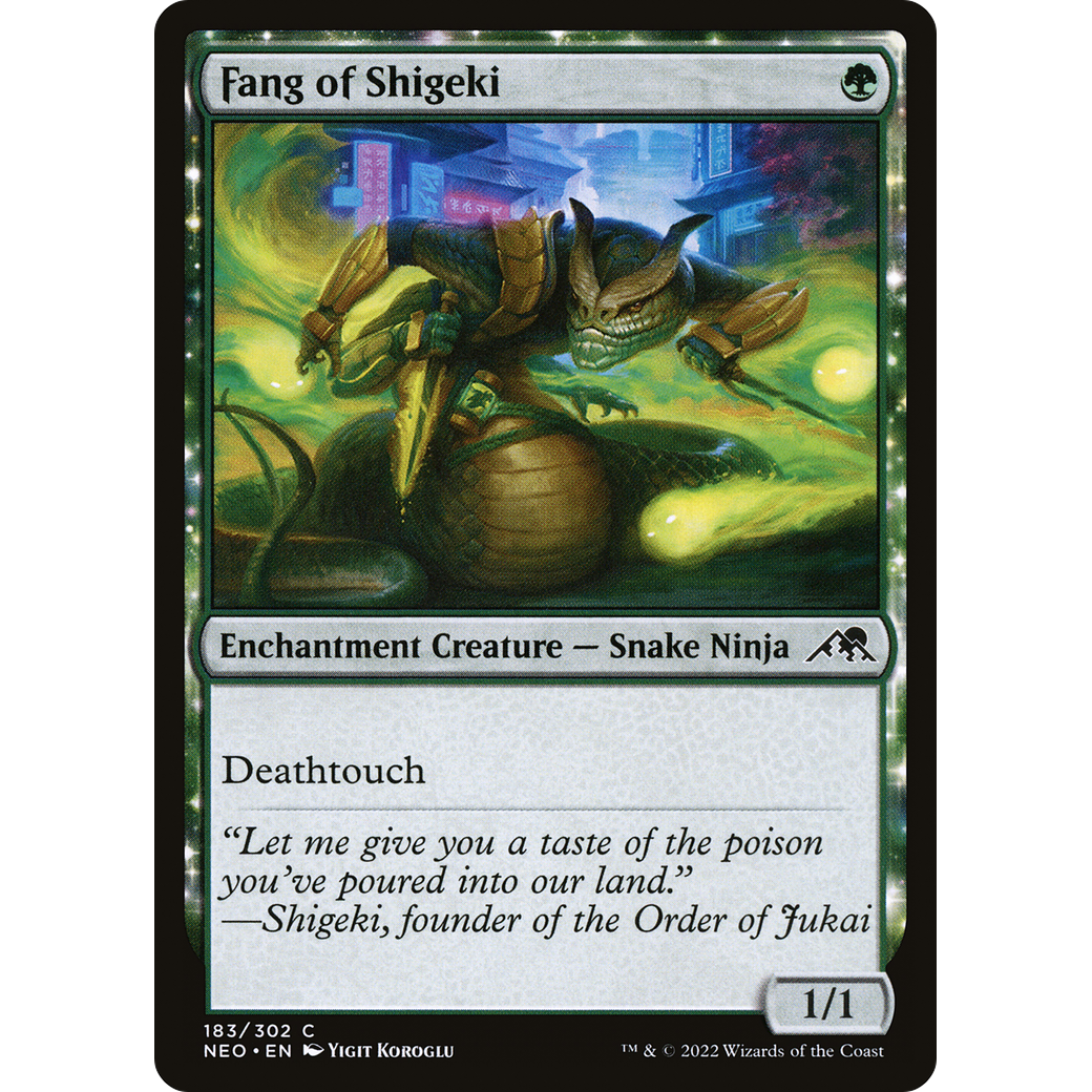 Fang of Shigeki (NEO-183) - Kamigawa: Neon Dynasty: (enchantment) Foil