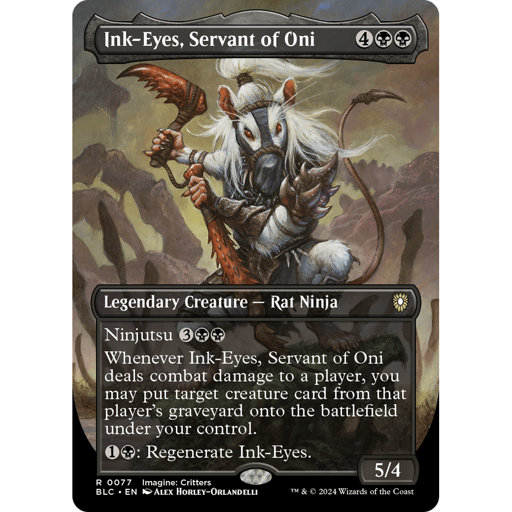 Ink-Eyes, Servant of Oni (BLC-077) - Bloomburrow Commander (Borderless)