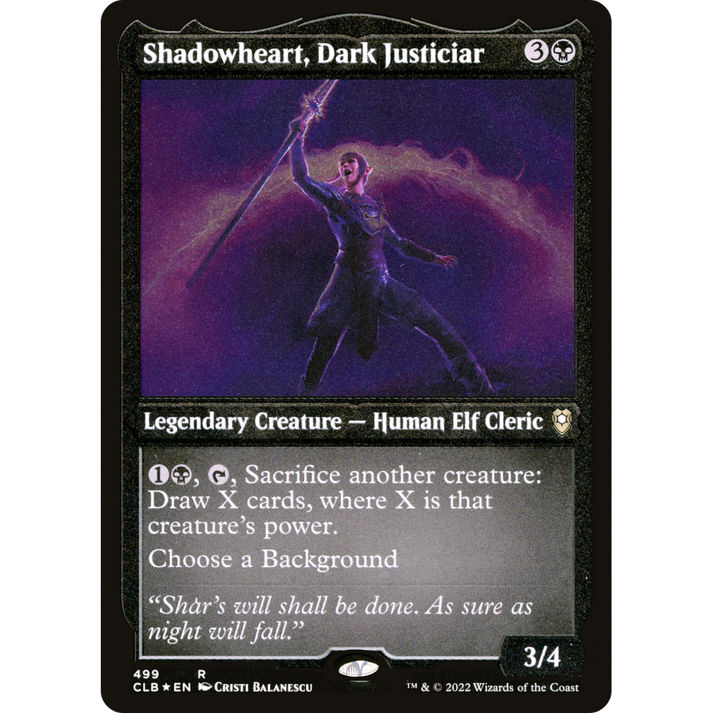 Shadowheart, Dark Justiciar (CLB-499) - Commander Legends: Battle for Baldur's Gate Etched Foil