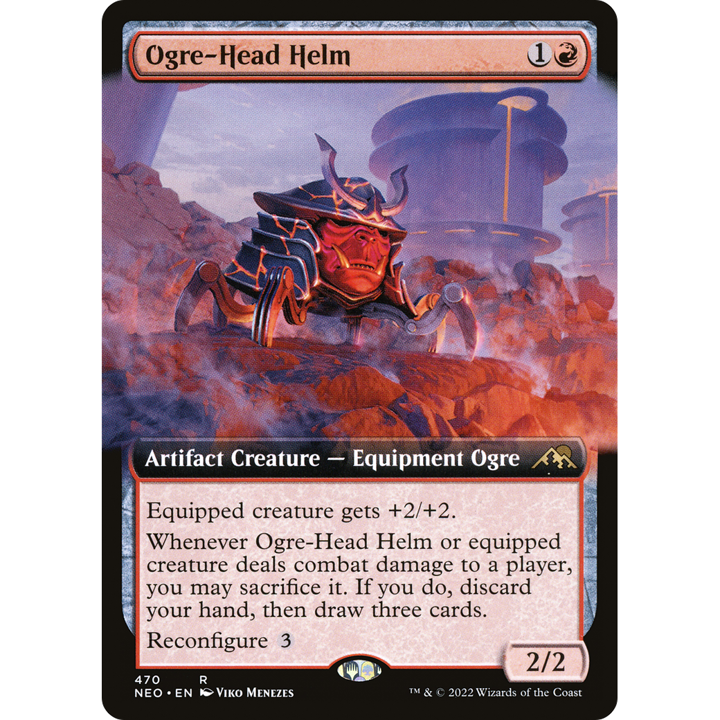 Ogre-Head Helm (NEO-470) - Kamigawa: Neon Dynasty: (Extended Art)