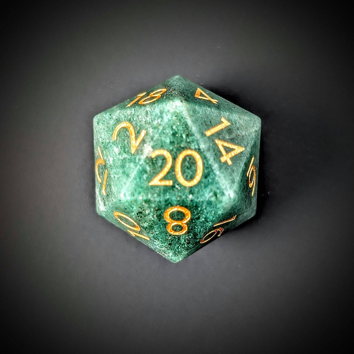 Green Aventurine - 7 Piece Polyhedral Gemstone Dice Set