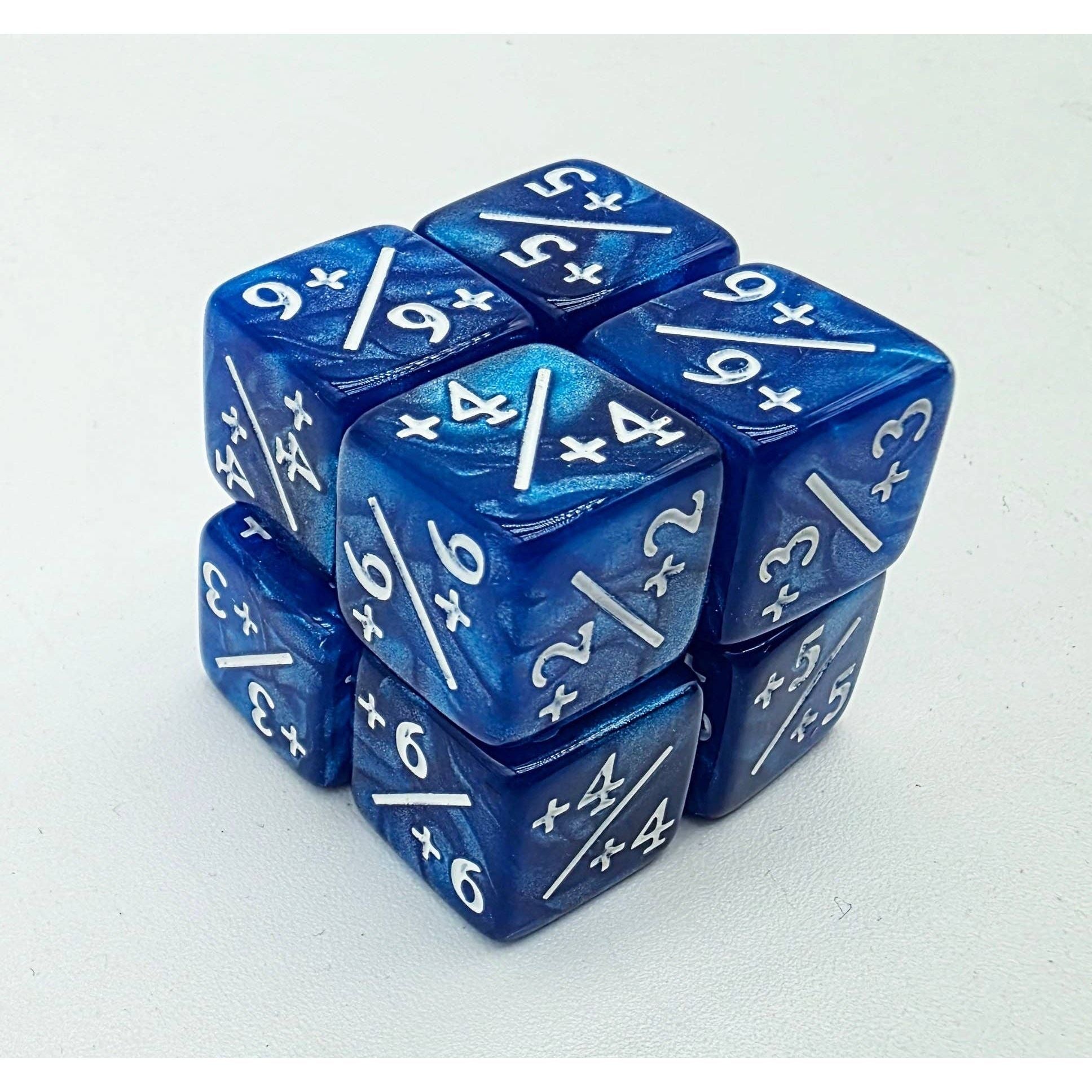 +1/+1 Pearl Blue Counters for Magic - Set of 8