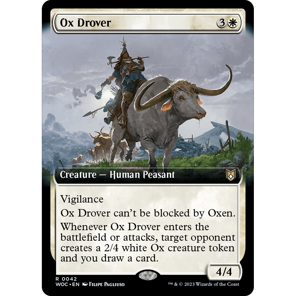 Ox Drover (WOC-042) - Wilds of Eldraine Commander: (Extended Art)