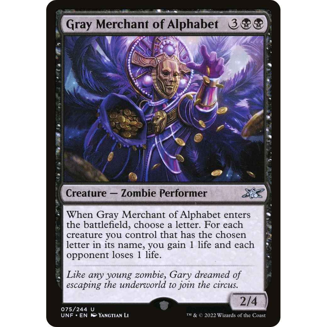 Gray Merchant of Alphabet (UNF-075) - Unfinity