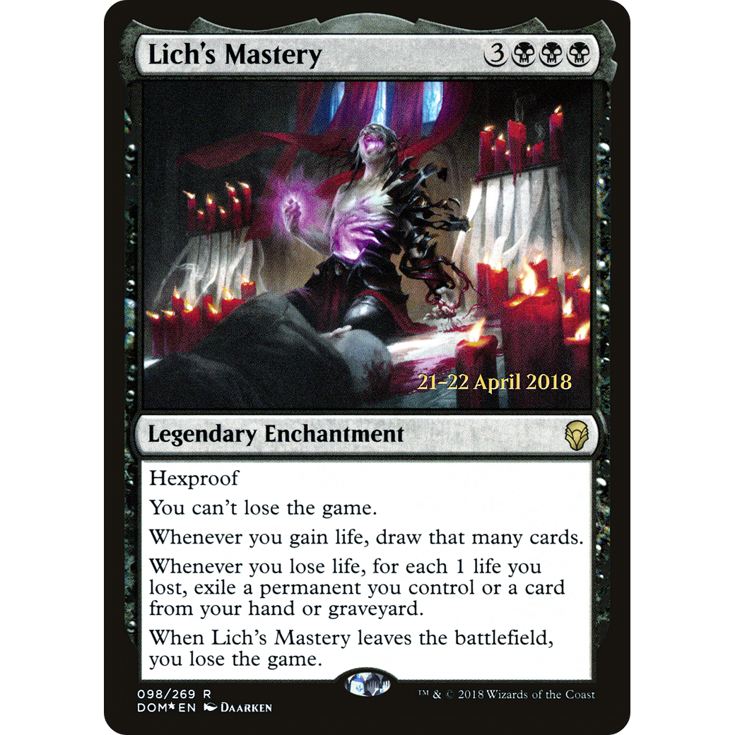 Lich's Mastery (PRE-098) - Dominaria Promos Foil