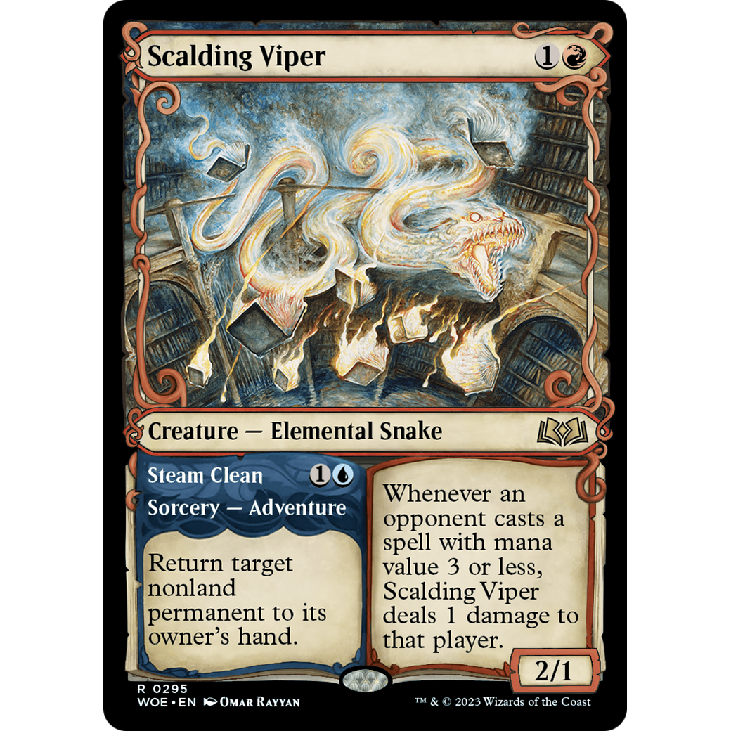 Scalding Viper // Steam Clean (WOE-295) - Wilds of Eldraine: (Showcase) Foil