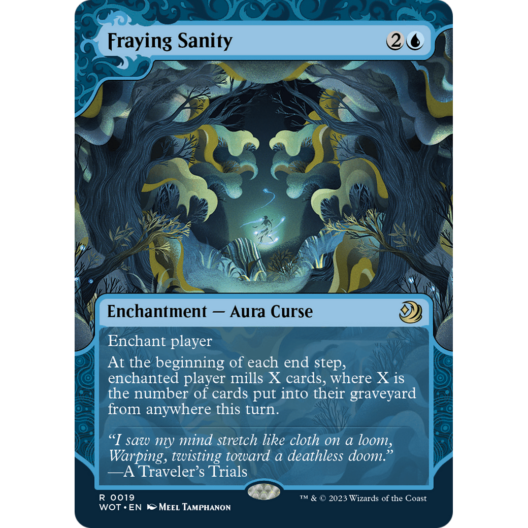 Fraying Sanity (WOT-019) - Wilds of Eldraine: Enchanting Tales: (Showcase) (Borderless) Foil