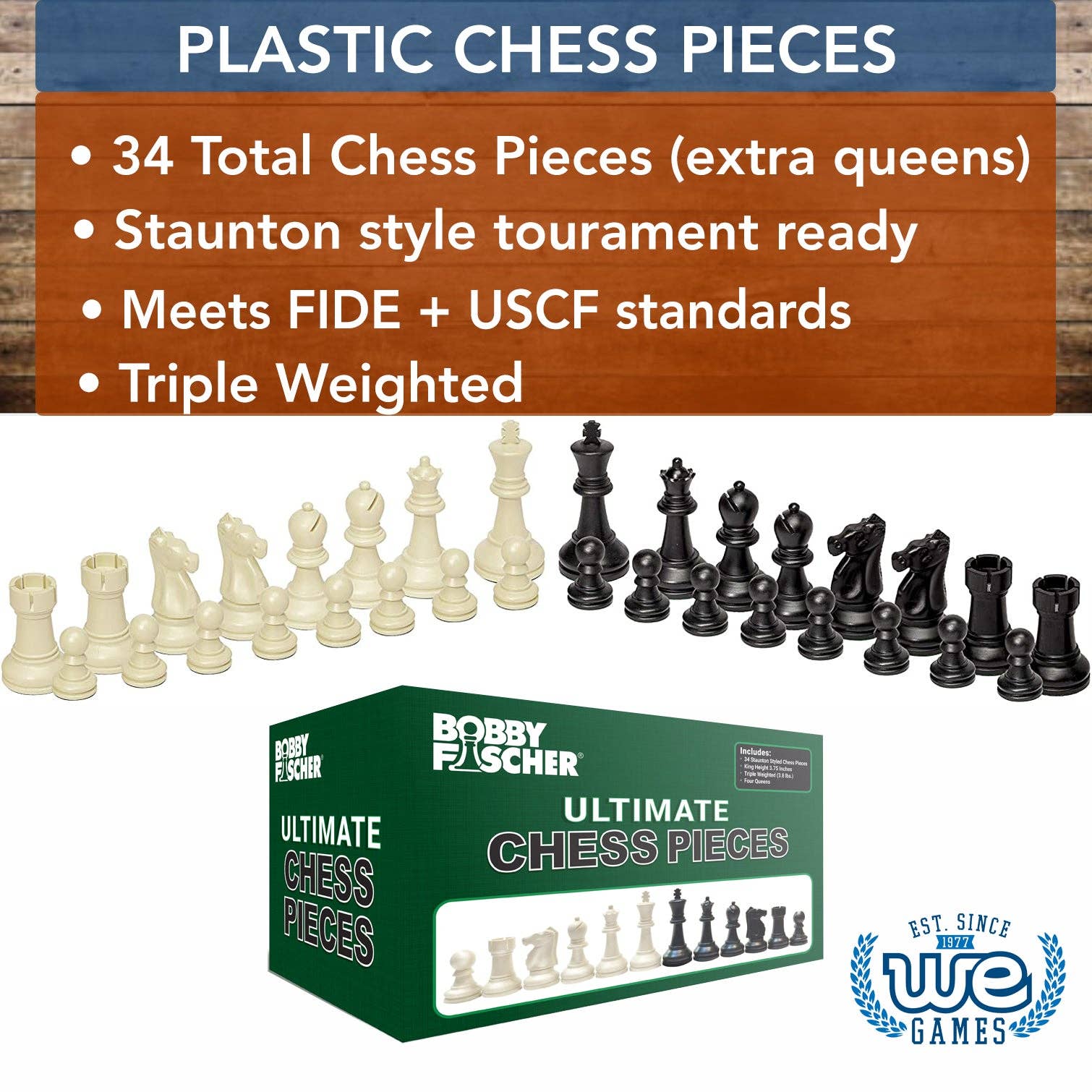 Bobby Fischer Ultimate Chess Pieces, Triple Weighted