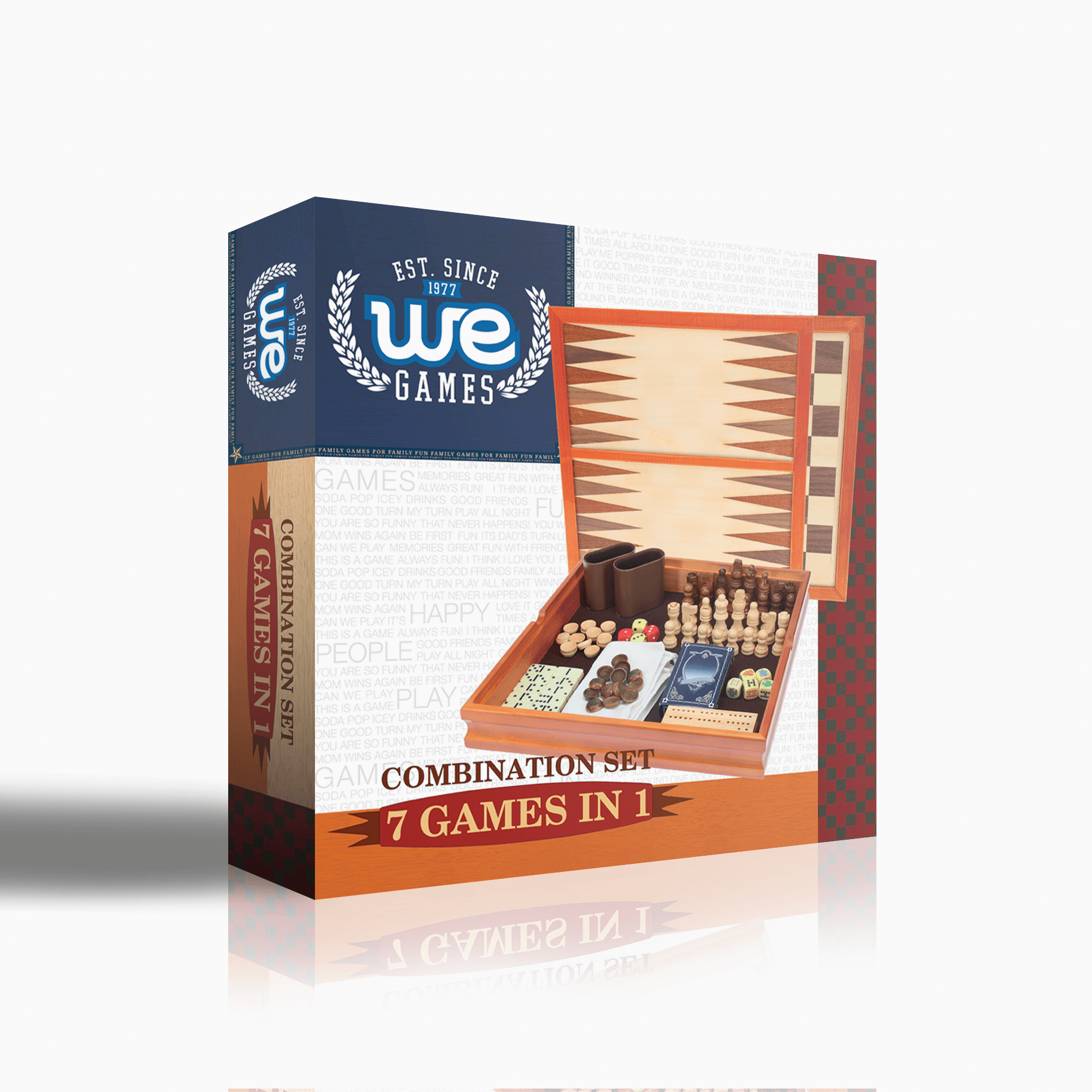7-in-1 Combination Wood Game Set – 12 inch board