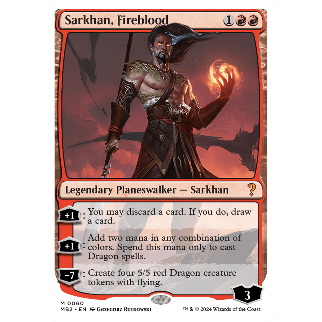 Sarkhan, Fireblood (White Border) (MB2-060) - Mystery Booster 2