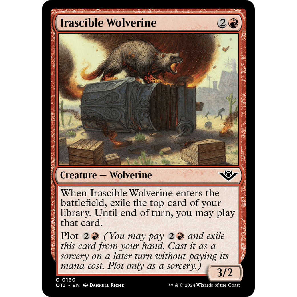 Irascible Wolverine (OTJ-130) - Outlaws of Thunder Junction