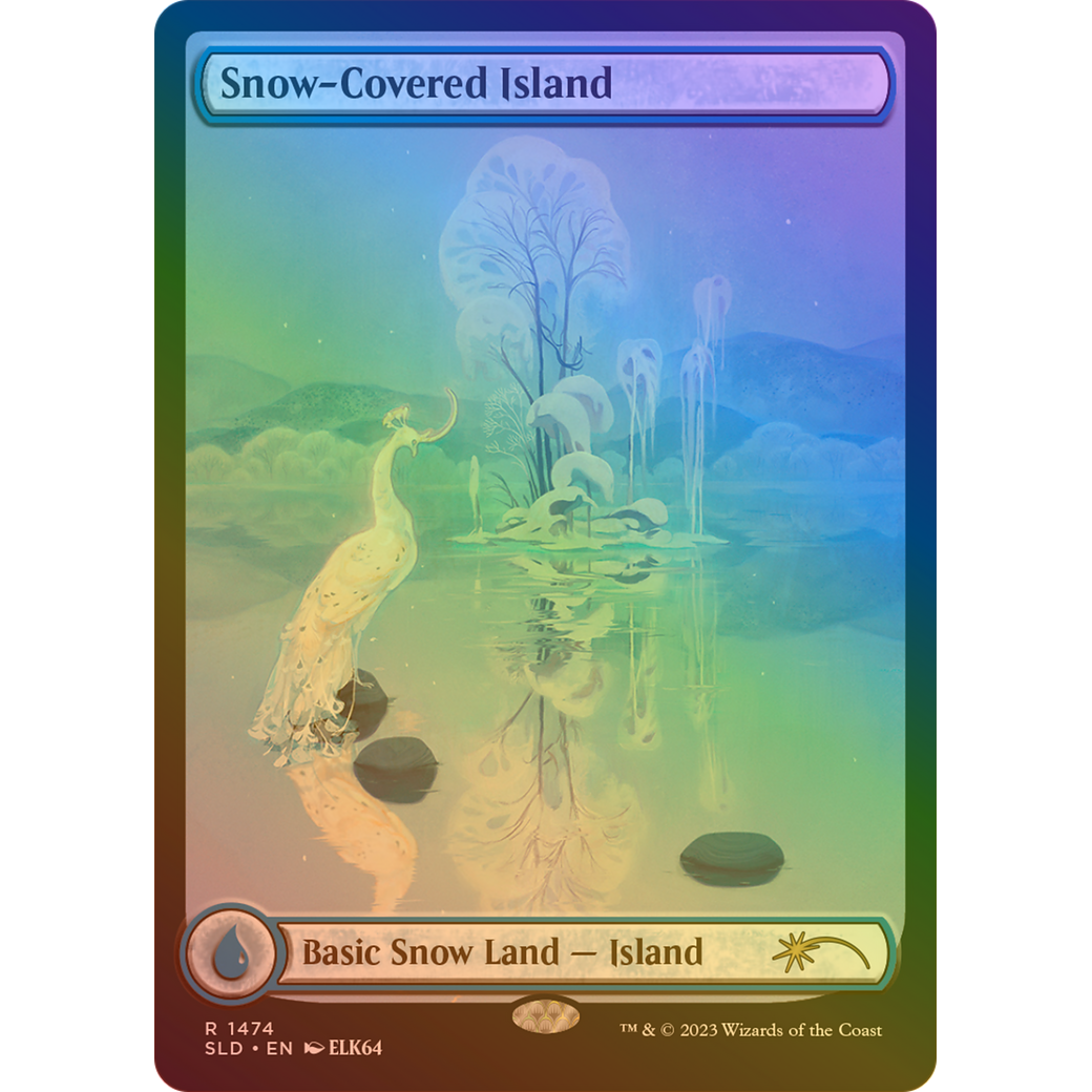 Snow-Covered Island (1474) (Rainbow Foil) (SLD-1474) - Secret Lair Drop: (Full Art) Foil