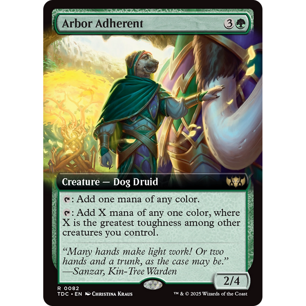 Arbor Adherent (TDC-082) - Commander: Tarkir: Dragonstorm: (Extended Art)