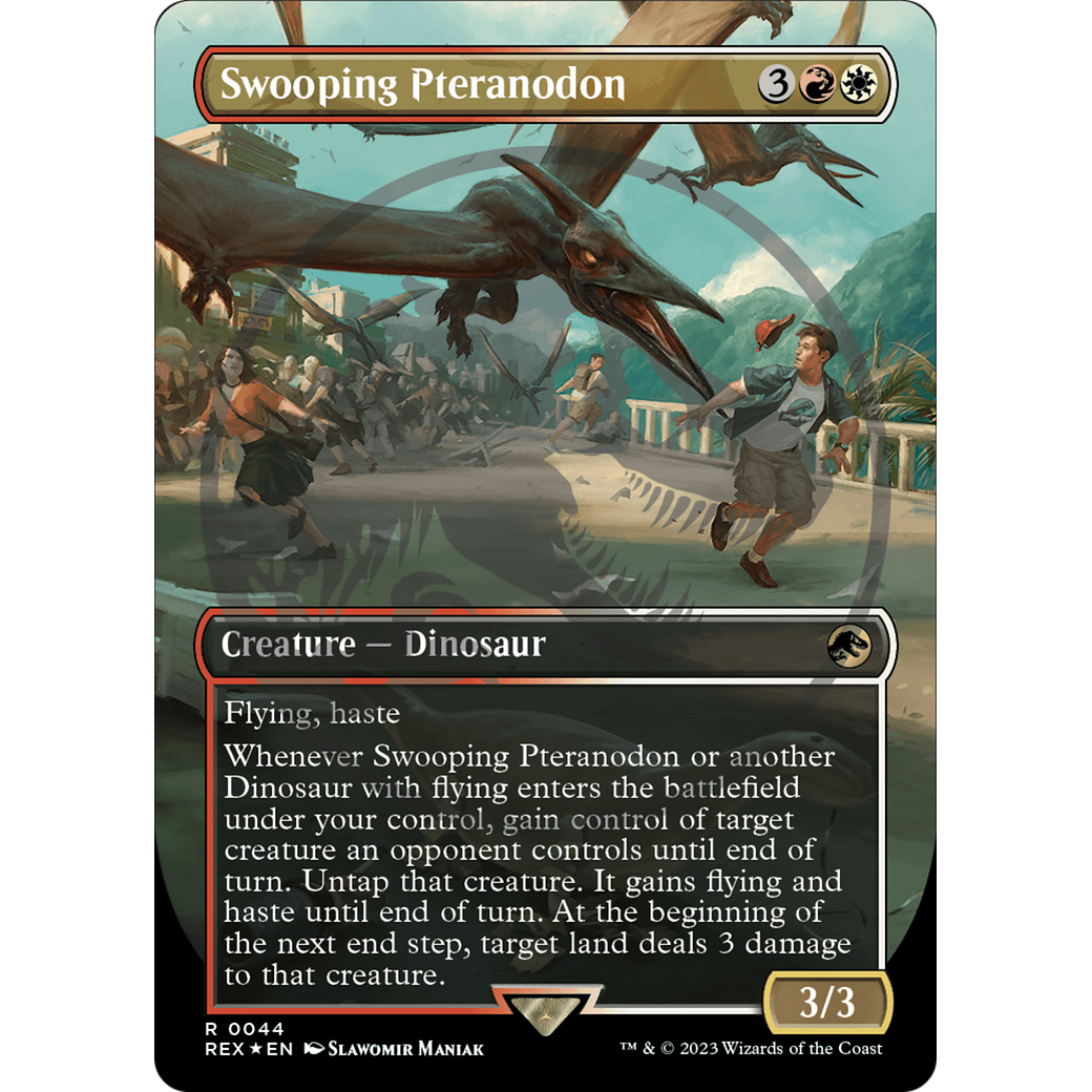 Swooping Pteranodon (Borderless) (Emblem) (REX-044) - Jurassic World Collection (Borderless) Foil