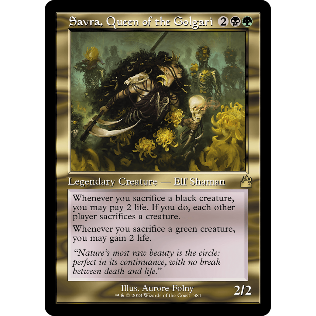 Savra, Queen of the Golgari (RVR-381) - Ravnica Remastered