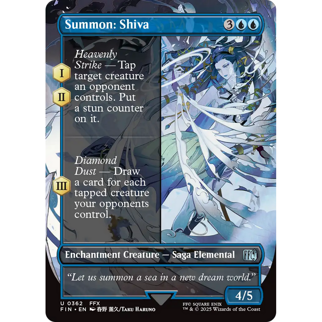 Summon: Shiva (Borderless) (FIN-362) - FINAL FANTASY: (enchantment) (Borderless) Foil