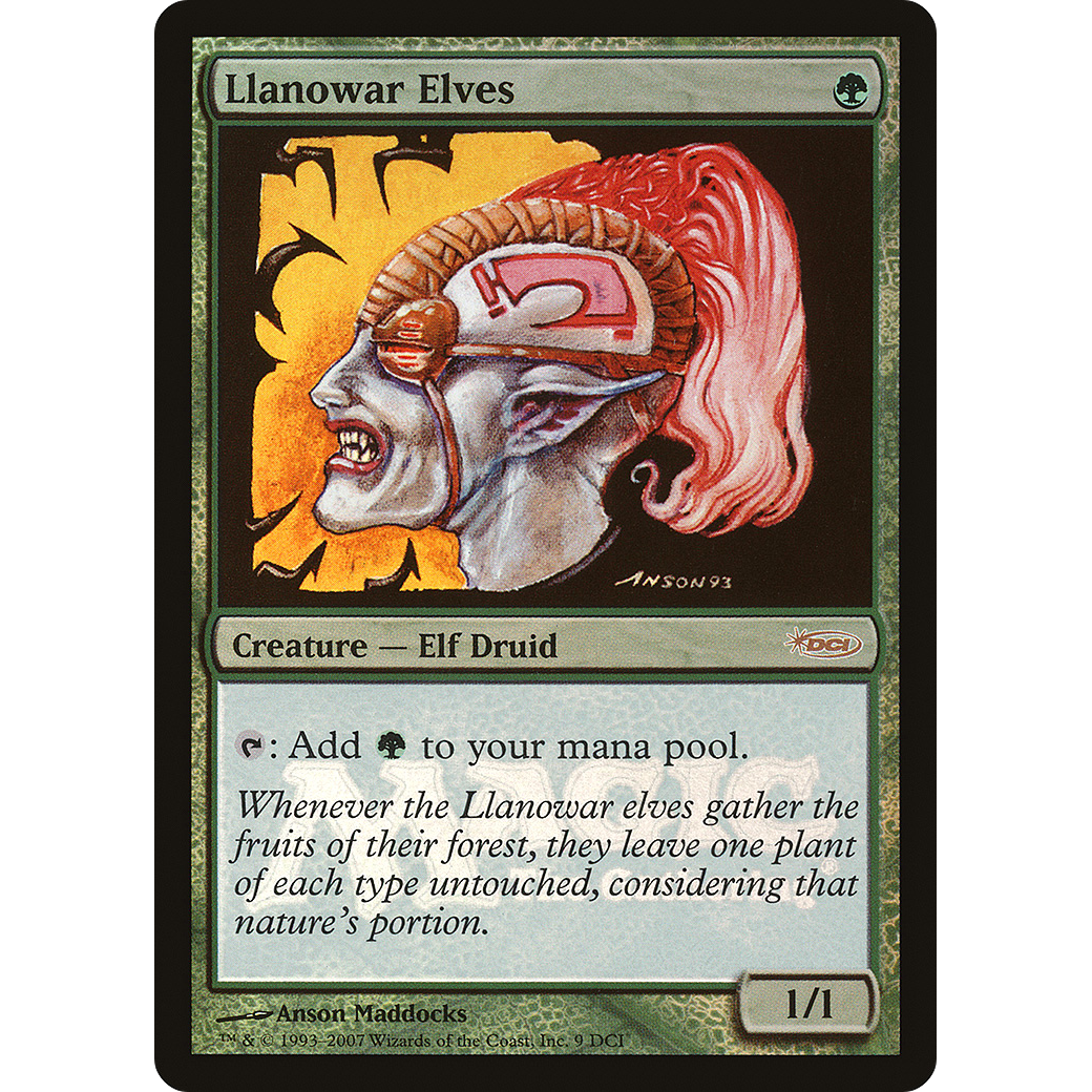 Llanowar Elves (WPN-009) - DCI Promos Foil