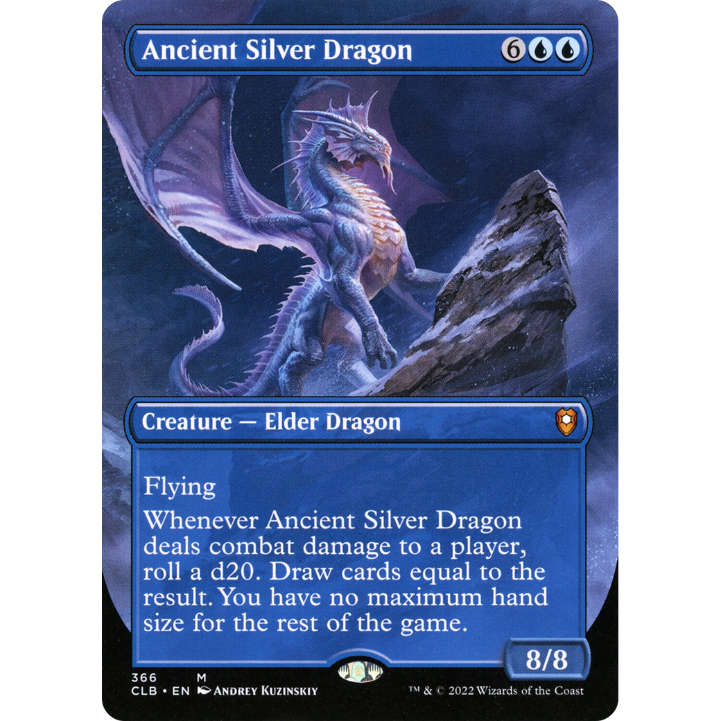Ancient Silver Dragon (CLB-366) - Commander Legends: Battle for Baldur's Gate (Borderless) Foil