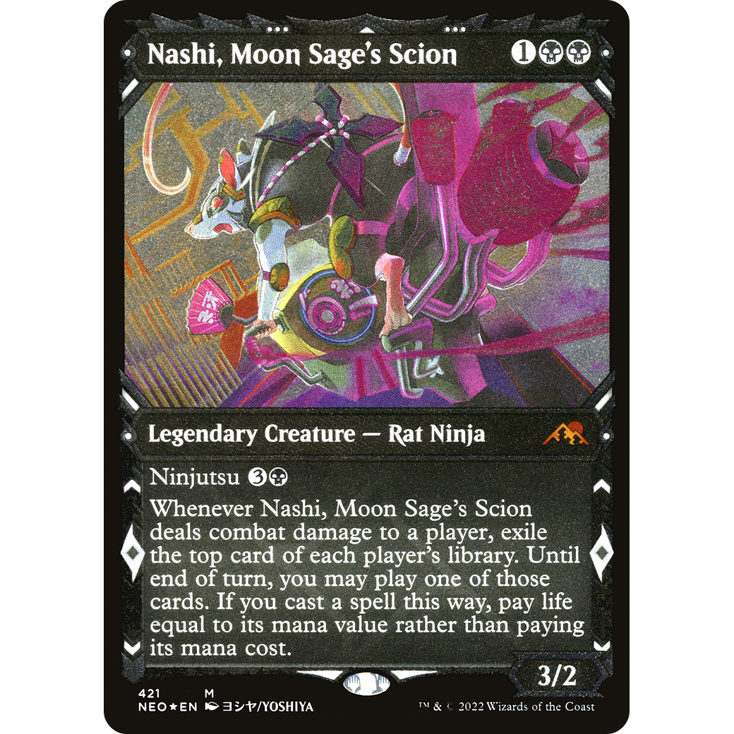 Nashi, Moon Sage's Scion (NEO-421) - Kamigawa: Neon Dynasty: (Showcase) Etched Foil