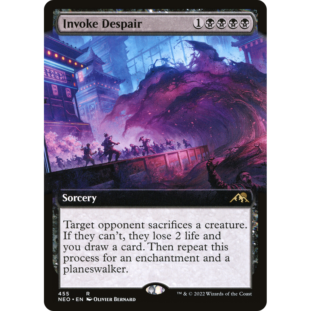Invoke Despair (NEO-455) - Kamigawa: Neon Dynasty: (Extended Art) Foil