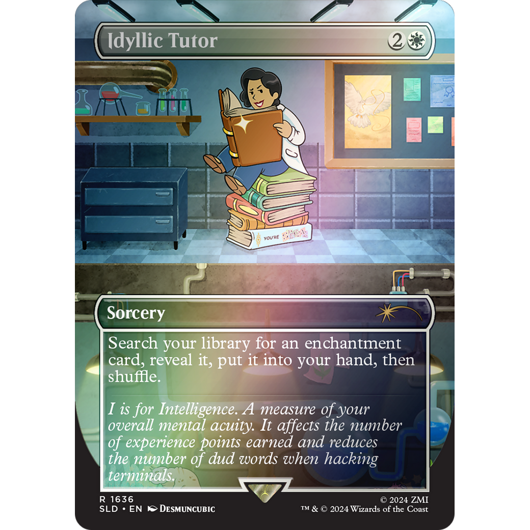 Idyllic Tutor (1636) (Rainbow Foil) (SLD-1636) - Secret Lair Drop (Borderless) Foil